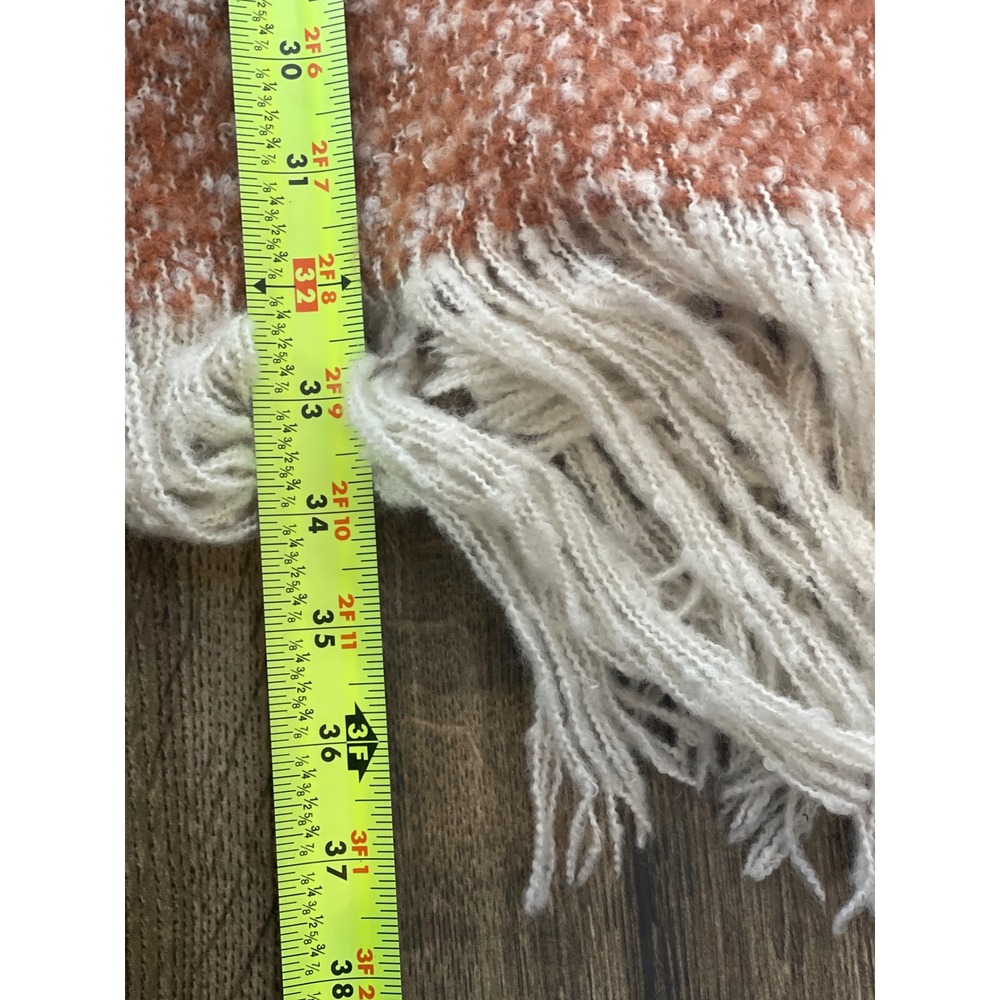 IDYLLWIND Striped Blanket Poncho Cape Fringe Open Front Boho Fuzzy Soft Warm - Picture 12 of 12